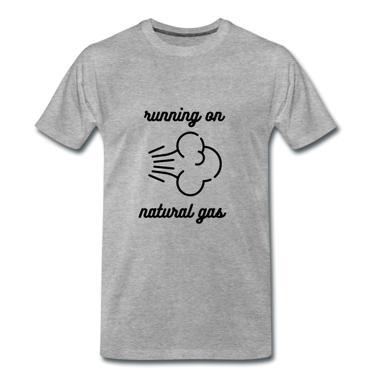 running on natural gas - Premium T-Shirt (man) - grijs gemêleerd