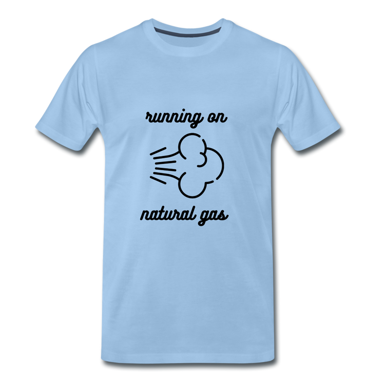 running on natural gas - Premium T-Shirt (man) - sky