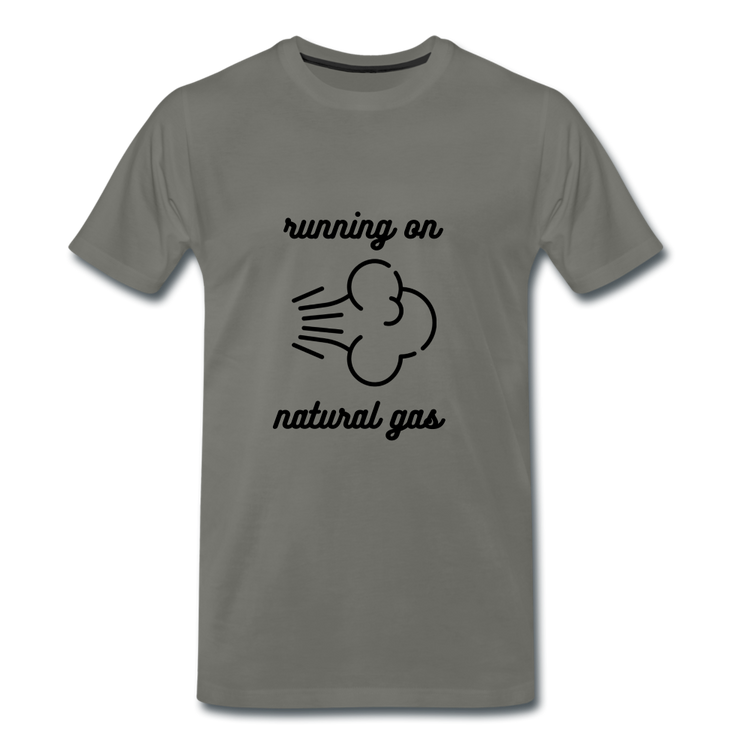 running on natural gas - Premium T-Shirt (man) - asfalt