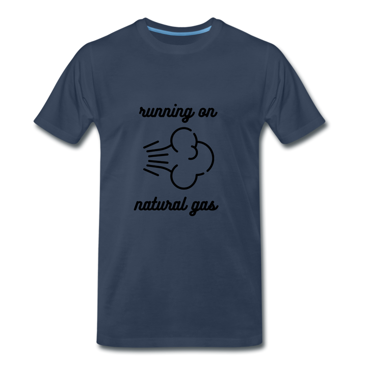 running on natural gas - Premium T-Shirt (man) - navy