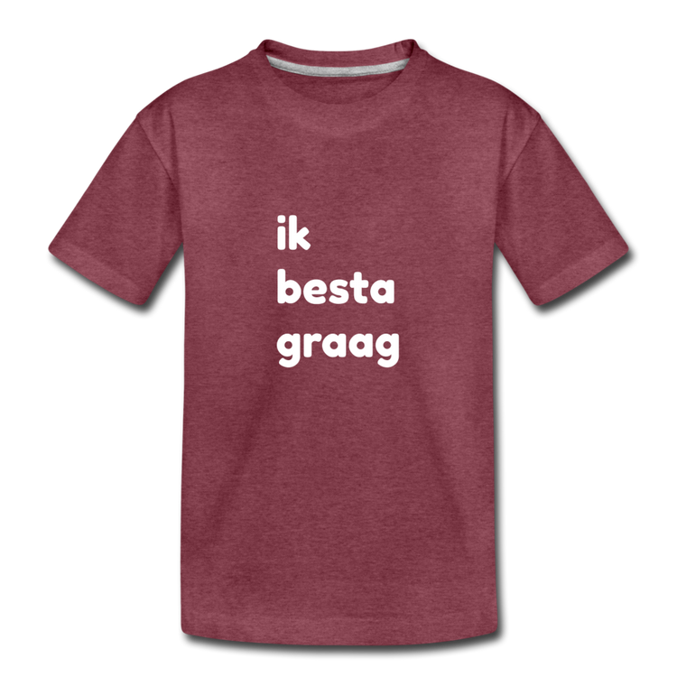 ik besta graag - Premium T-Shirt voor tieners - bordeaux gemêleerd