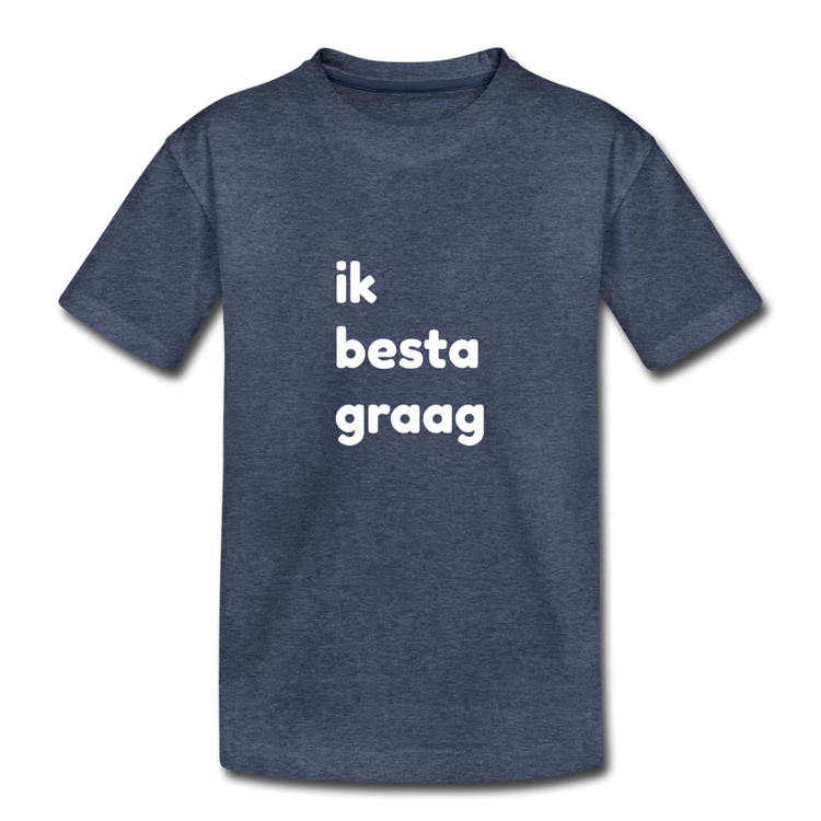 ik besta graag - Premium T-Shirt voor tieners - blauw gemêleerd