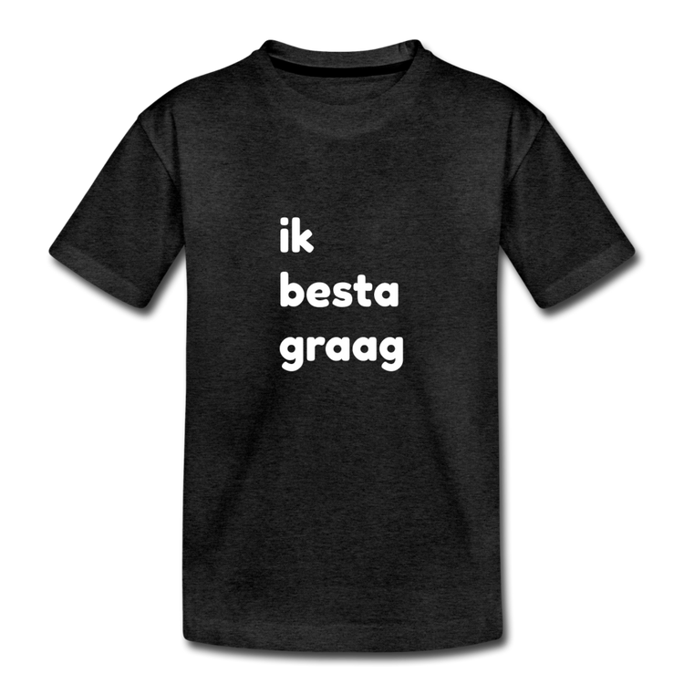 ik besta graag - Premium T-Shirt voor tieners - houtskool