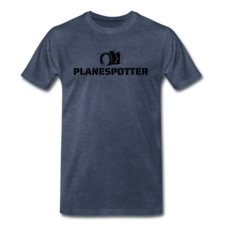 Planespotter - premium t-shirt (man) - blauw gemêleerd