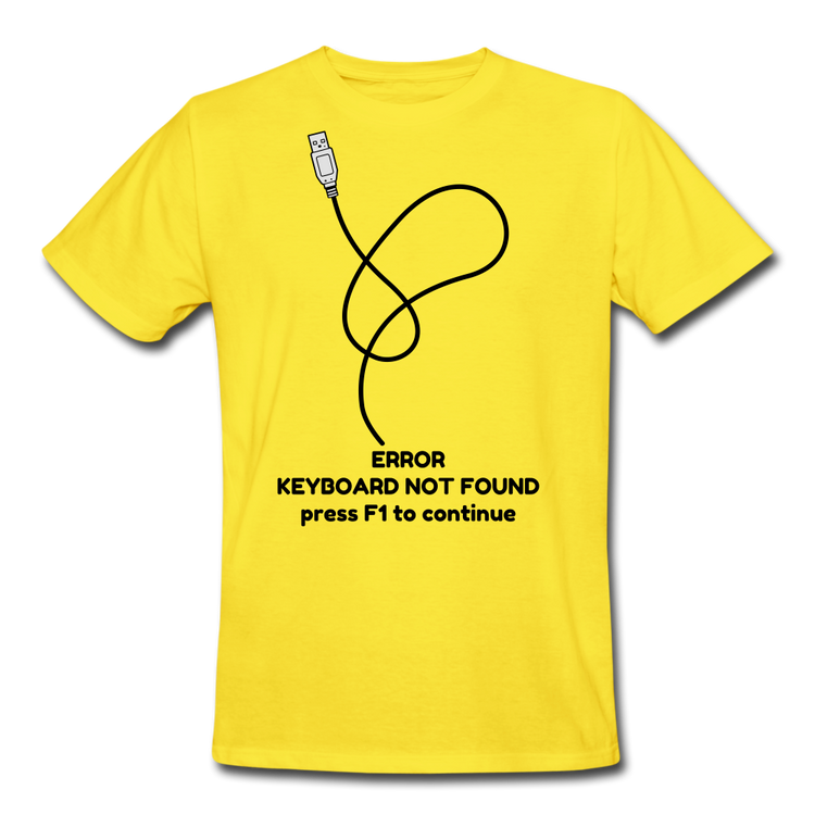 ERROR keyboard not found - Men’s Workwear T-Shirt - geel
