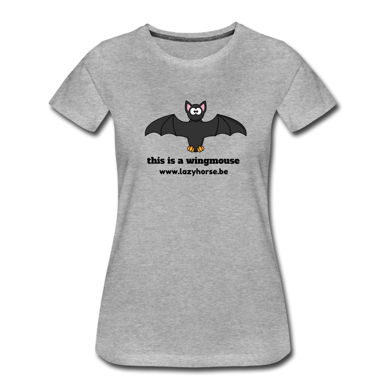 this is a wingmouse - Premium T-Shirt (vrouw) - grijs gemêleerd