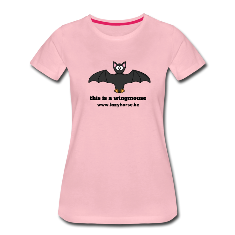 this is a wingmouse - Premium T-Shirt (vrouw) - lichtroze