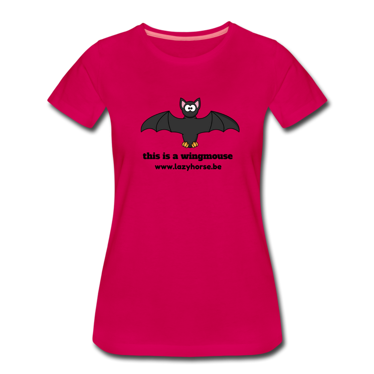 this is a wingmouse - Premium T-Shirt (vrouw) - donker roze