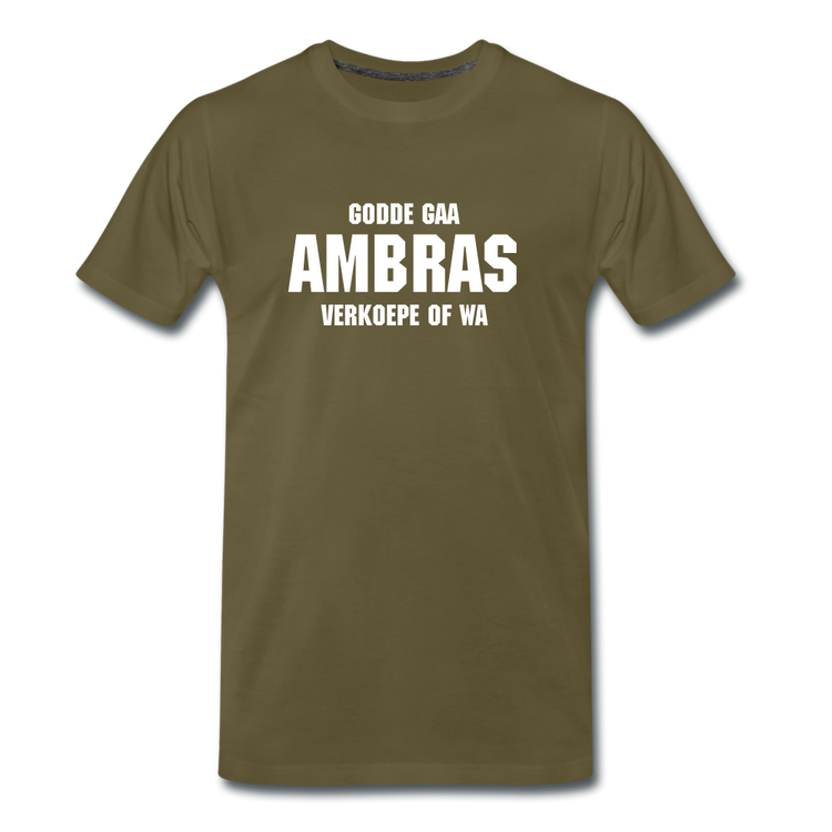 godde gaa ambras - Premium T-Shirt (man) - kaki