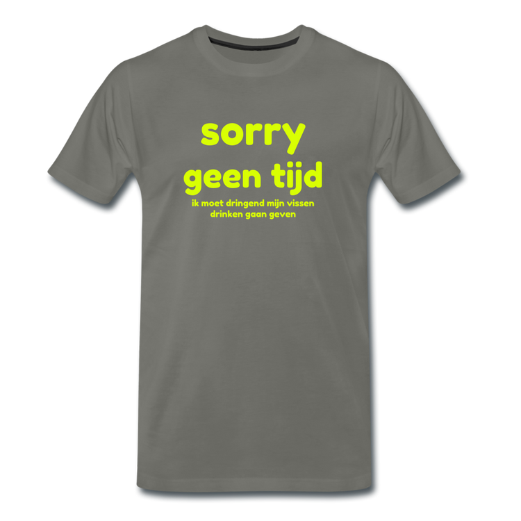 sorry geen tijd - Premium T-Shirt (man) - asfalt