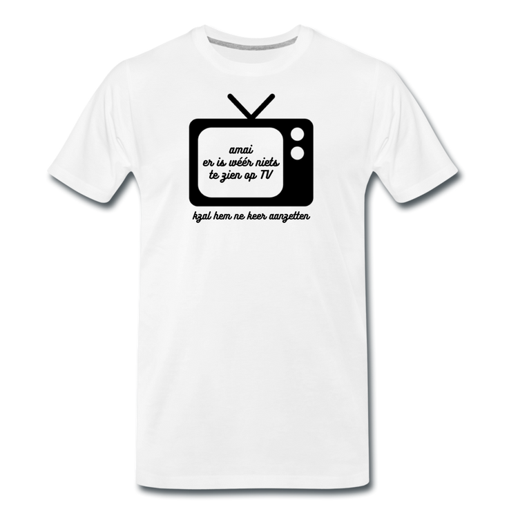 niets op TV - T-shirt (man) - wit