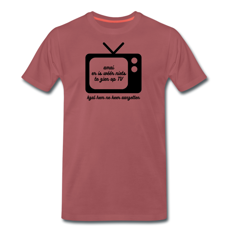 niets op TV - T-shirt (man) - washed burgundy