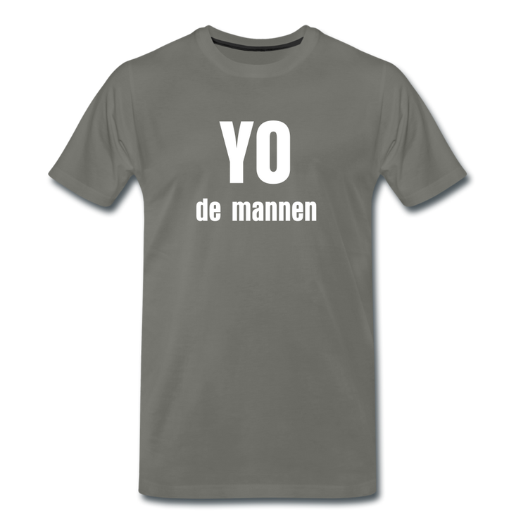 YO de mannen - Premium T-Shirt (man) - asfalt