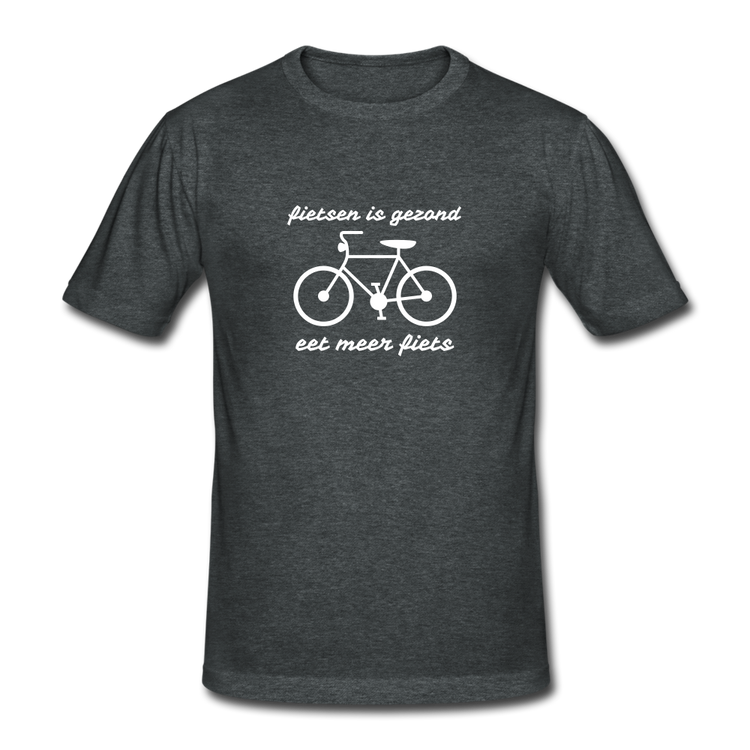 fietsen is gezond - Gildan Heavy T-Shirt (man) - donkergrijs gemêleerd