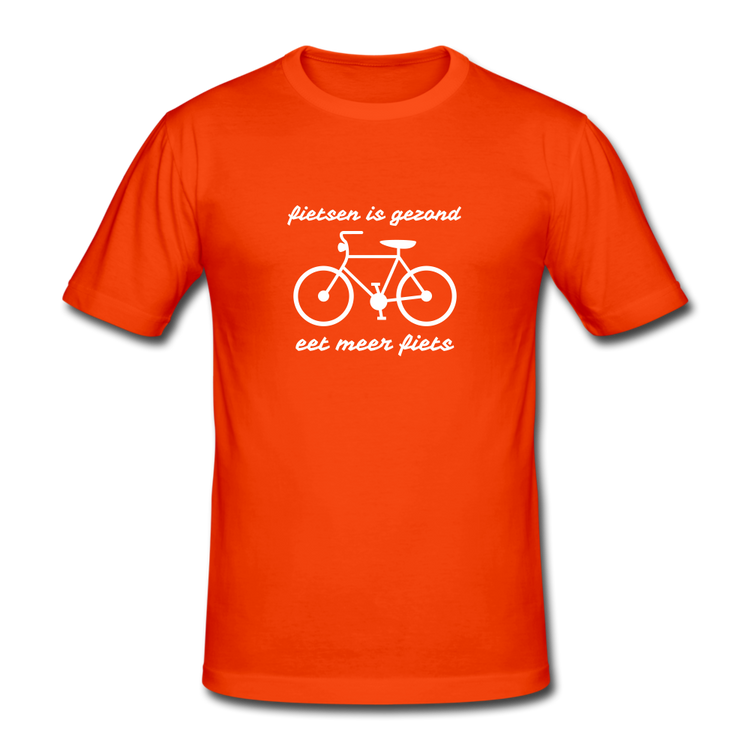 fietsen is gezond - Gildan Heavy T-Shirt (man) - oranje