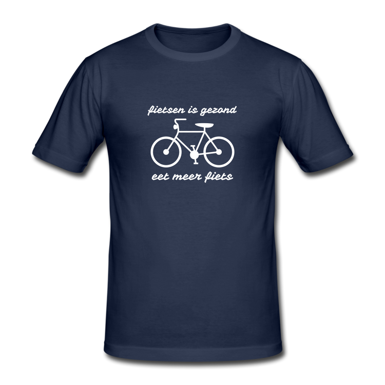 fietsen is gezond - Gildan Heavy T-Shirt (man) - navy
