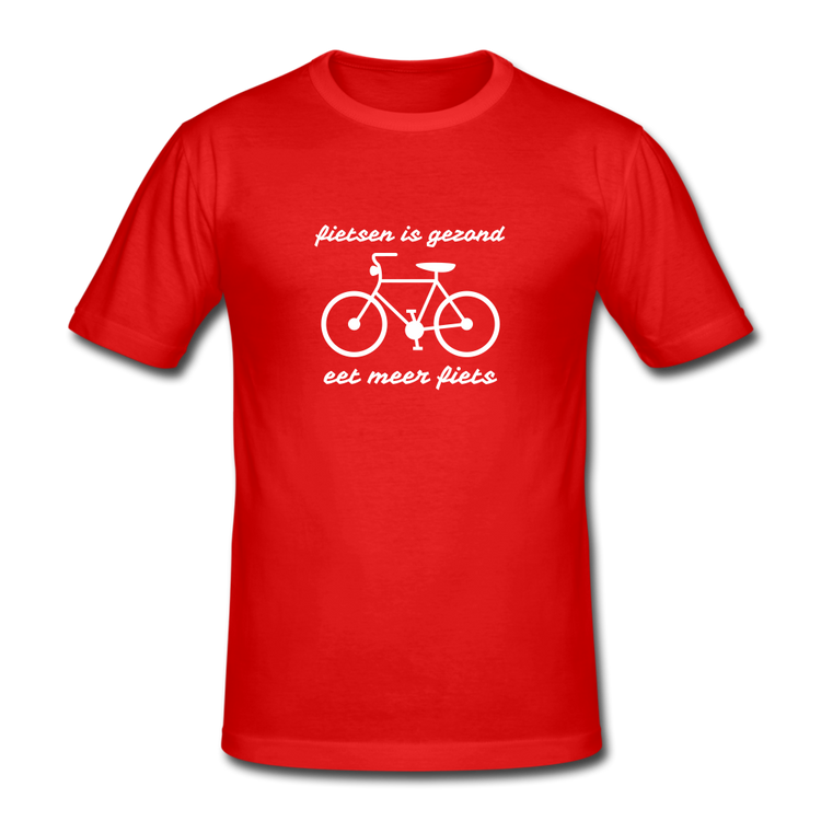 fietsen is gezond - Gildan Heavy T-Shirt (man) - rood