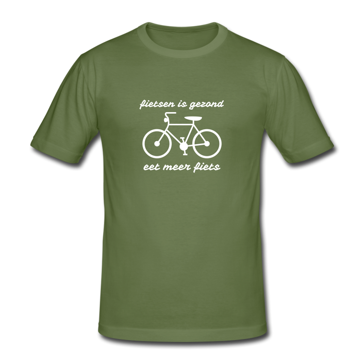 fietsen is gezond - Gildan Heavy T-Shirt (man) - militairgroen