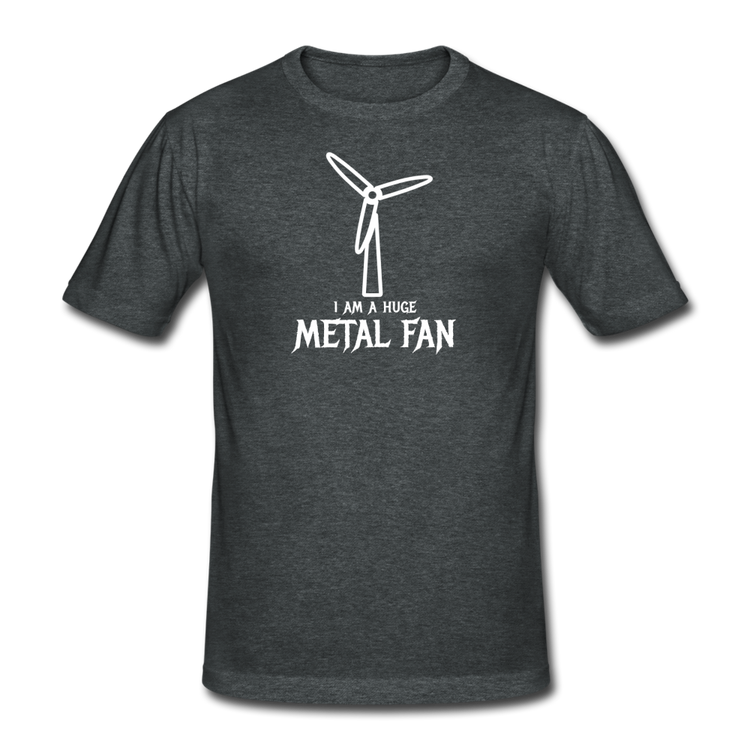 huge metal fan - Gildan heavy T-shirt (man) - donkergrijs gemêleerd