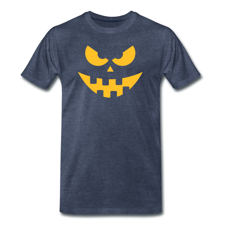 halloween pompoen I - Premium T-Shirt (man) - blauw gemêleerd
