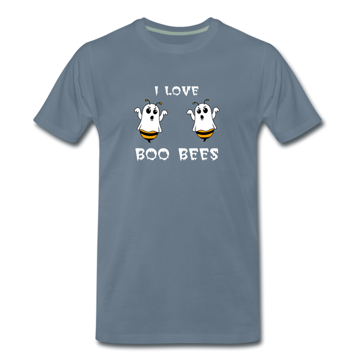 I love boo bees - Premium T-Shirt (man) - blauwgrijs