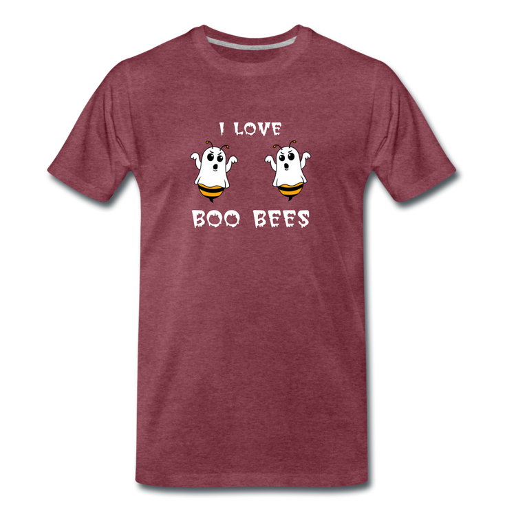 I love boo bees - Premium T-Shirt (man) - bordeaux gemêleerd