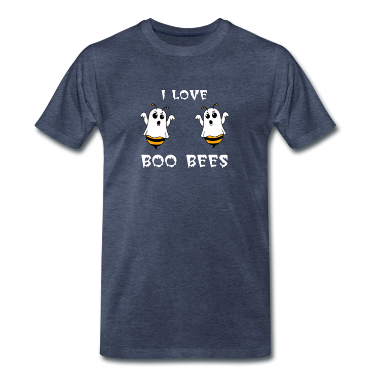 I love boo bees - Premium T-Shirt (man) - blauw gemêleerd