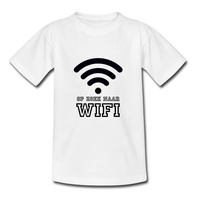 op zoek naar wifi - Teenage T-Shirt - wit