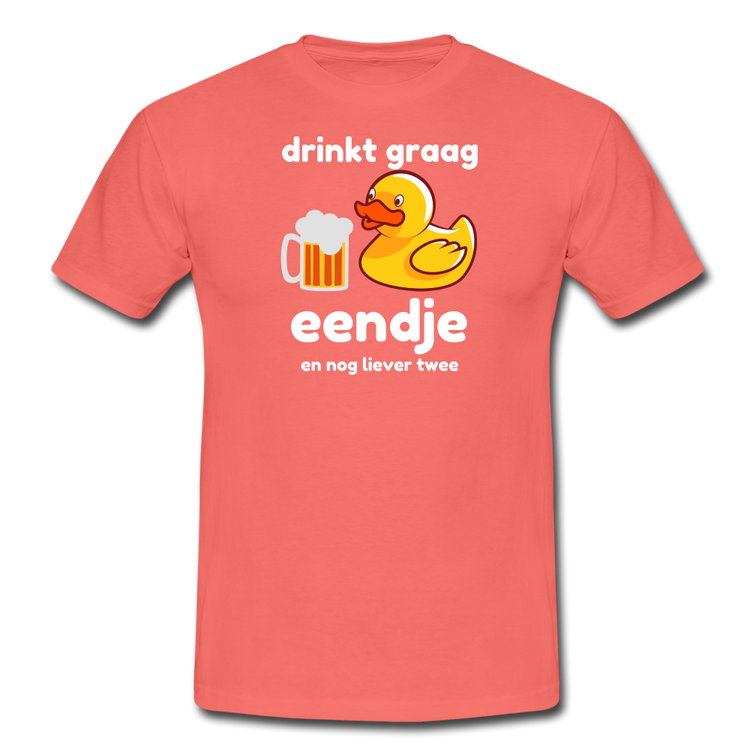 drinkt graag eendje - T-Shirt (man) - coral