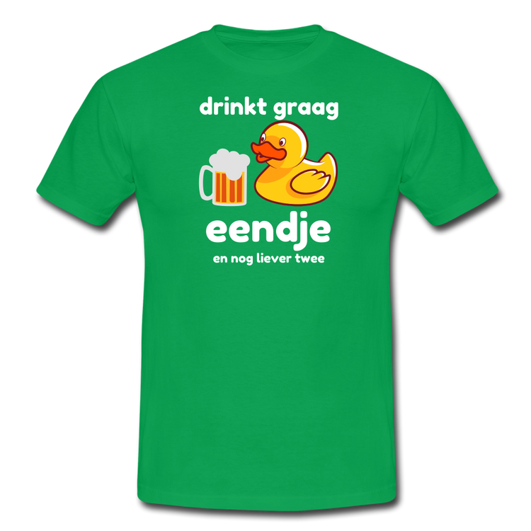 drinkt graag eendje - T-Shirt (man) - kelly groen