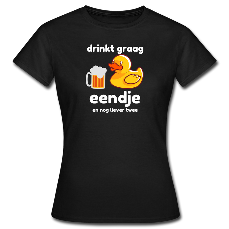 drinkt graag eendje - T-Shirt (vrouw) - zwart