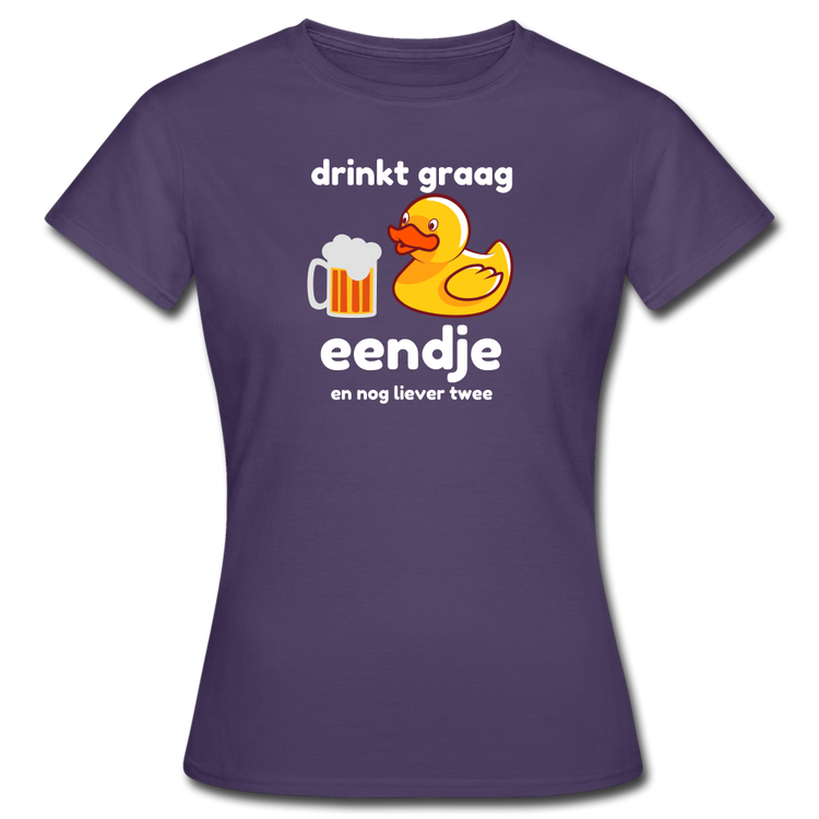 drinkt graag eendje - T-Shirt (vrouw) - donker paars