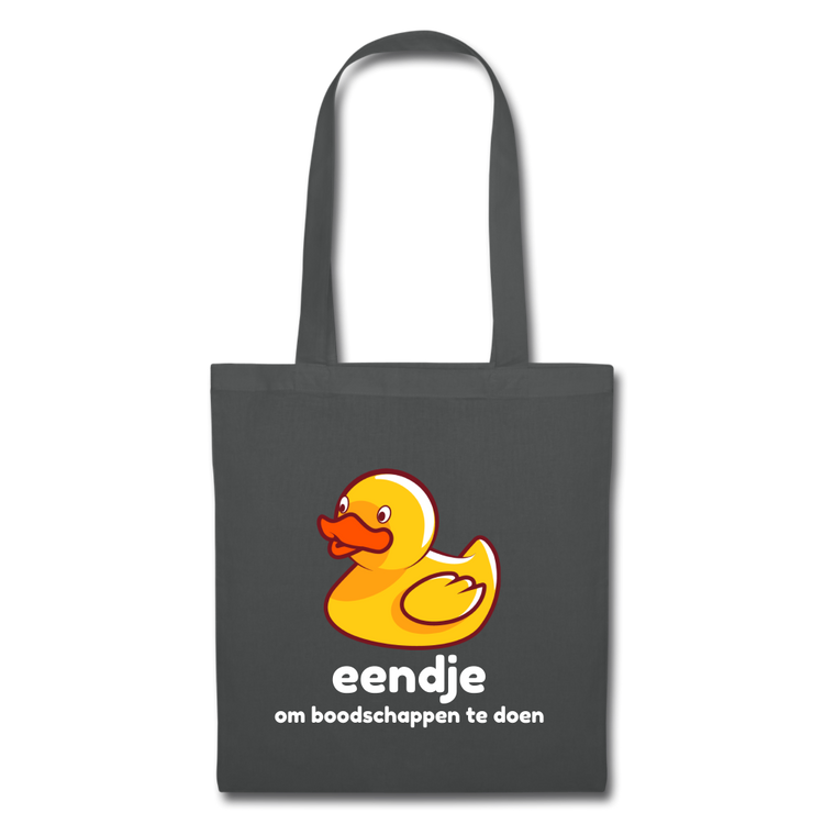 eendje om boodschappen te doen - Tote Bag - grafietgrijs