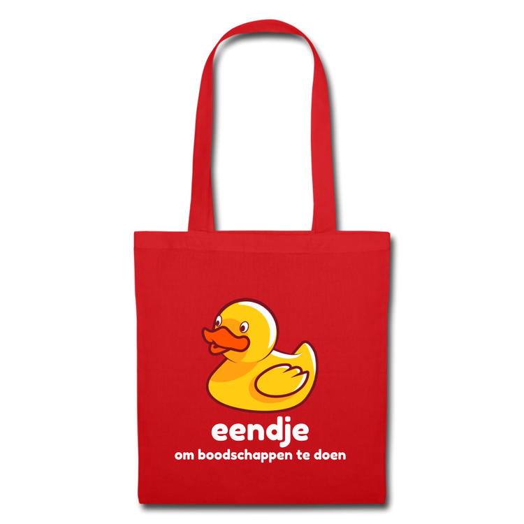 eendje om boodschappen te doen - Tote Bag - rood