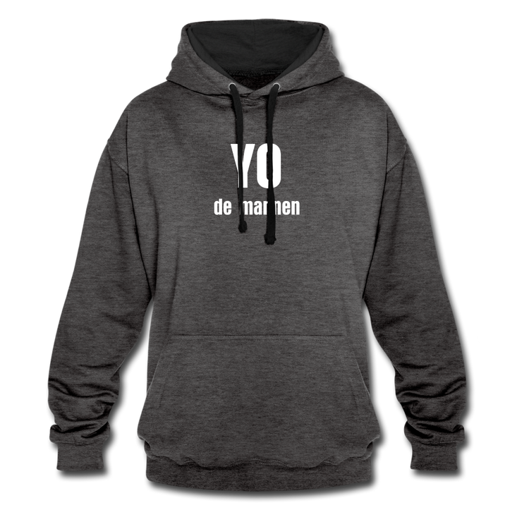 YO de mannen - Contrast Colour Hoodie (unisex) - antraciet/zwart