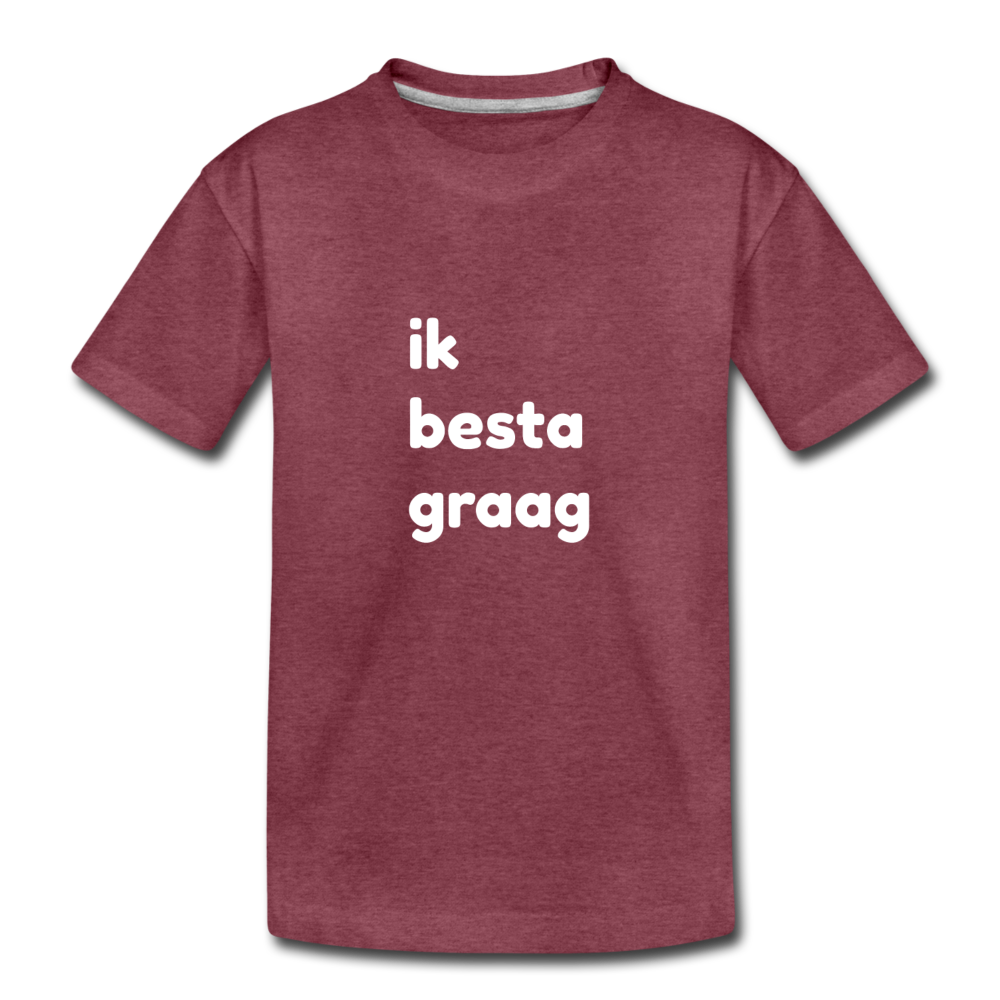 ik besta graag -  Premium T-Shirt voor tieners - bordeaux gemêleerd