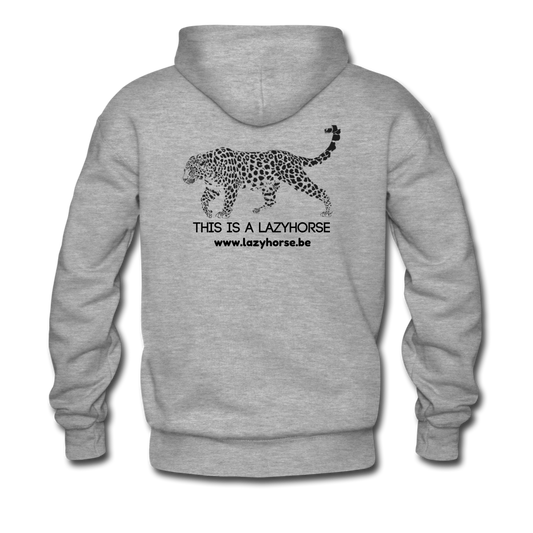 this is a lazyhorse - Premium hoodie (man) - grijs gemêleerd