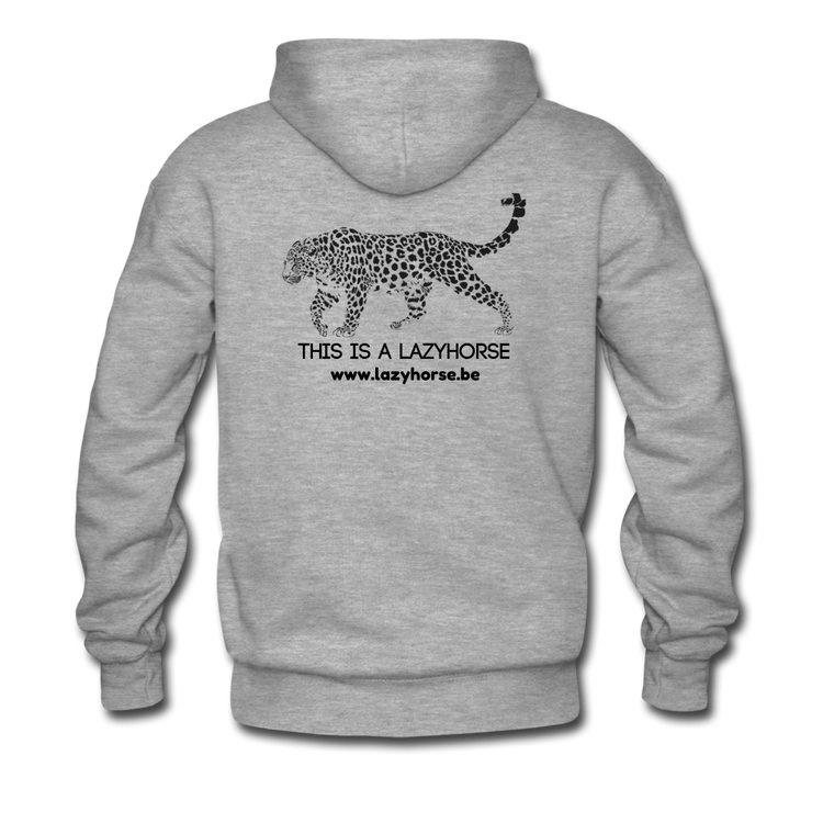 this is a lazyhorse - Premium hoodie (man) - grijs gemêleerd