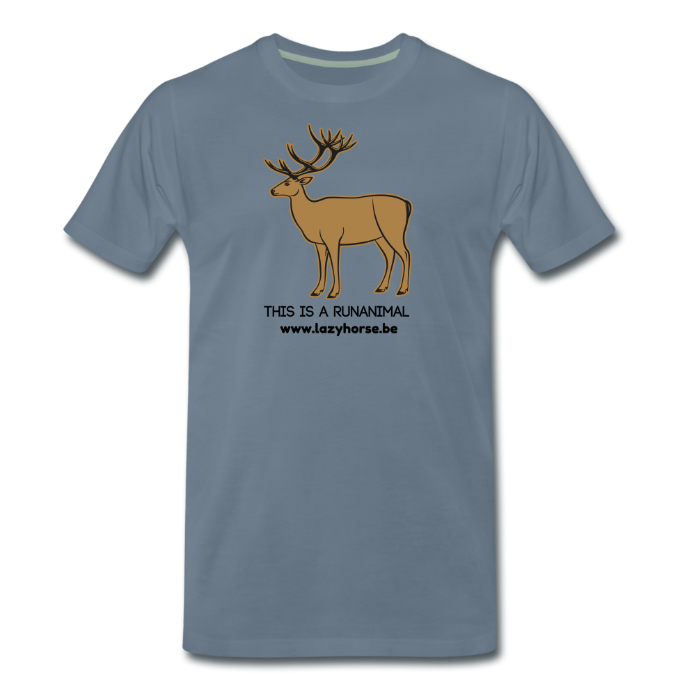 this is a runanimal - Premium T-Shirt (man) - blauwgrijs