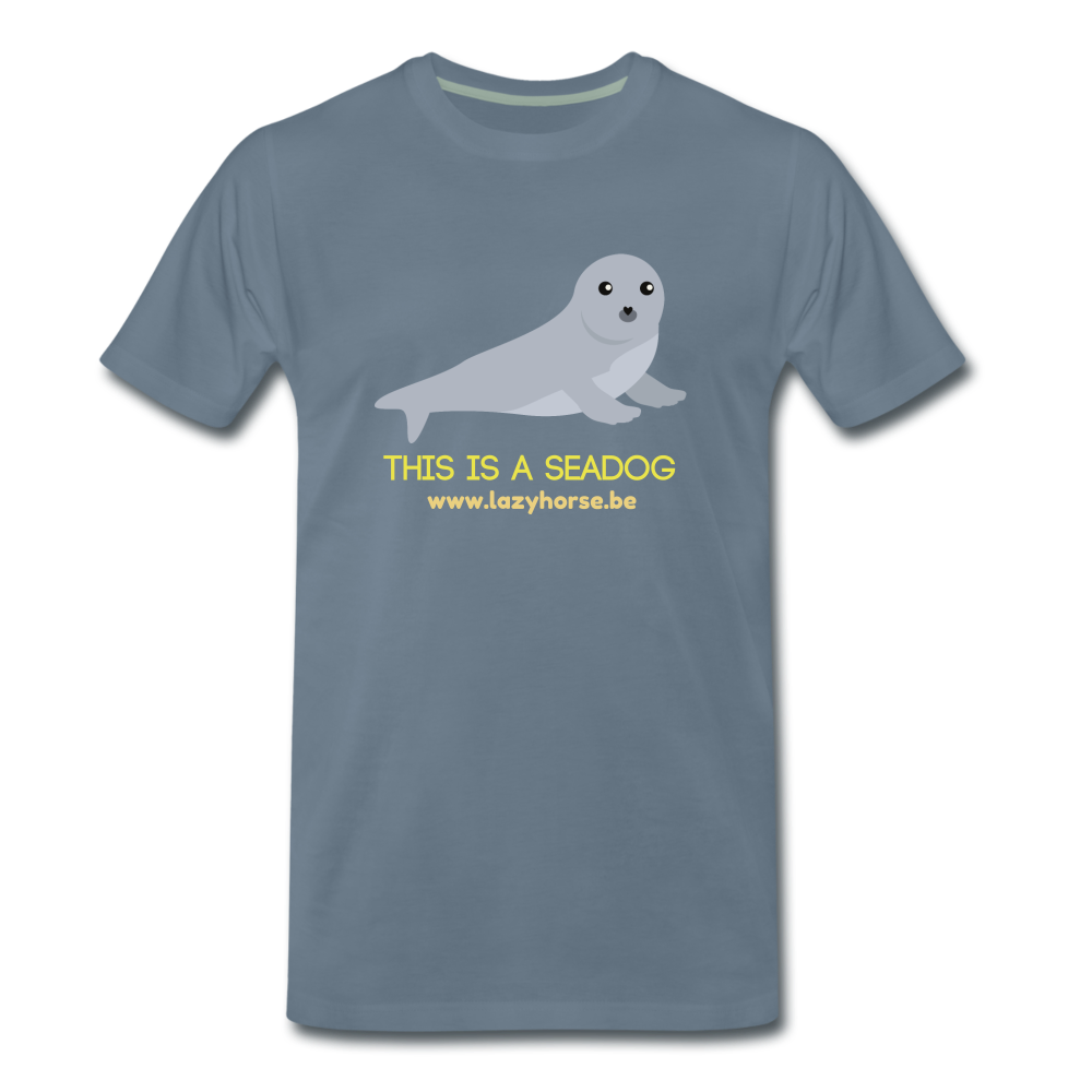 this is a seadog - Premium T-Shirt (man) - blauwgrijs