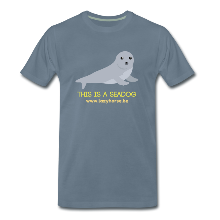 this is a seadog - Premium T-Shirt (man) - blauwgrijs