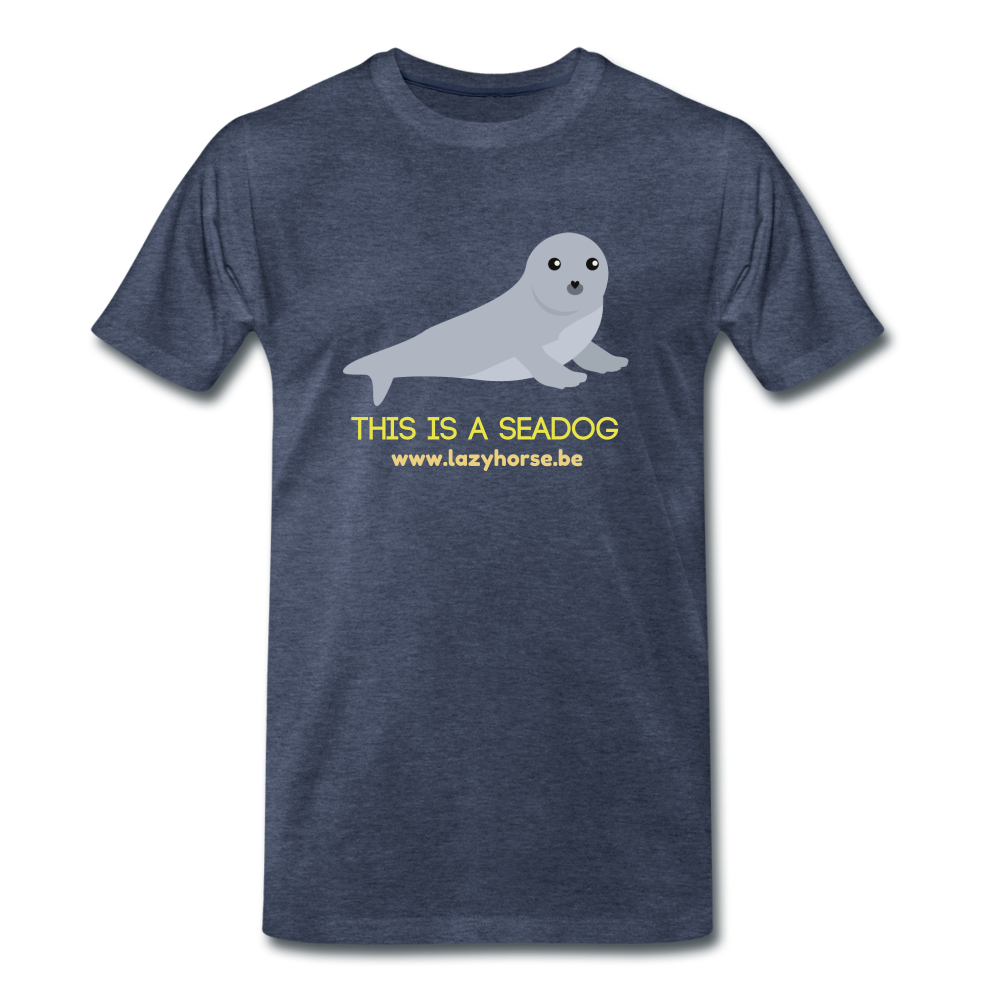 this is a seadog - Premium T-Shirt (man) - blauw gemêleerd