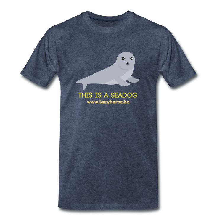 this is a seadog - Premium T-Shirt (man) - blauw gemêleerd