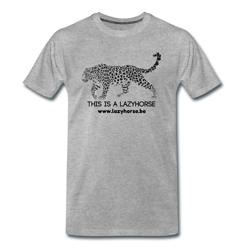 this is a lazyhorse - Premium T-Shirt (man) - grijs gemêleerd