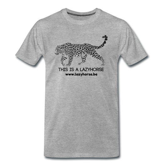 this is a lazyhorse - Premium T-Shirt (man) - grijs gemêleerd