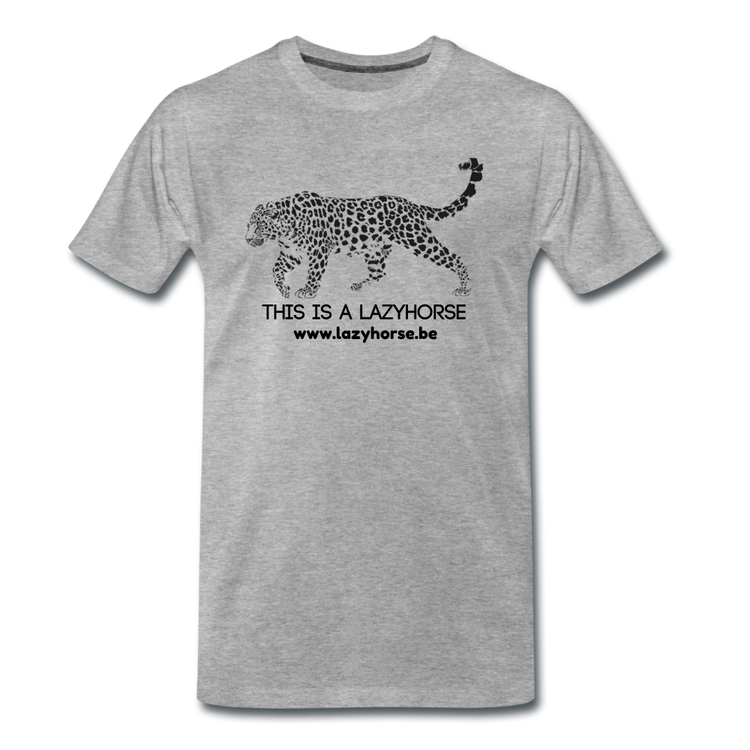 this is a lazyhorse - Premium T-Shirt (man) - grijs gemêleerd