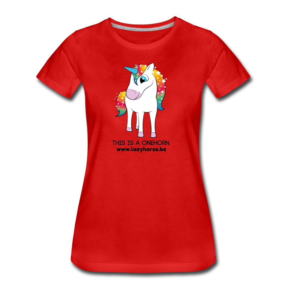 this is a onehorn - Premium T-Shirt (vrouw) - rood