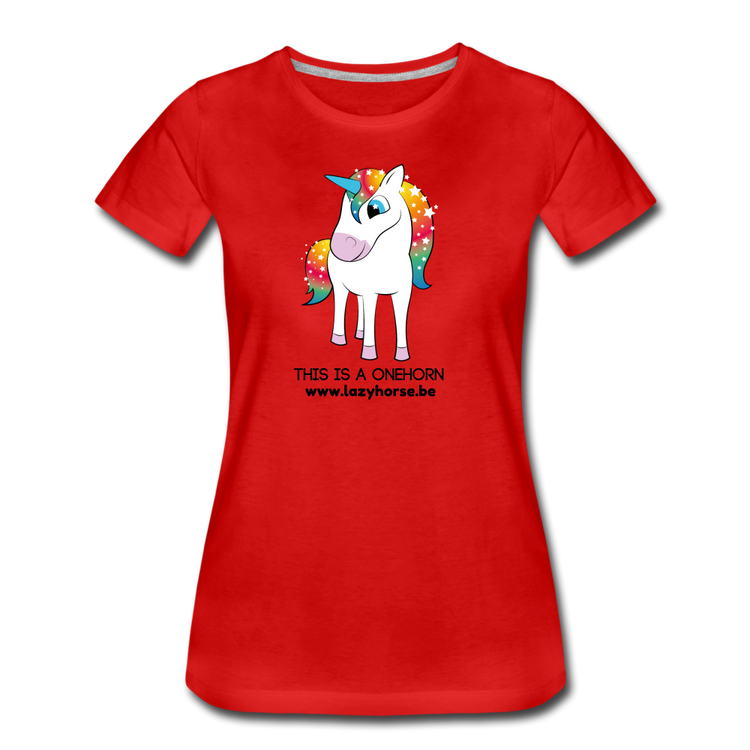 this is a onehorn - Premium T-Shirt (vrouw) - rood