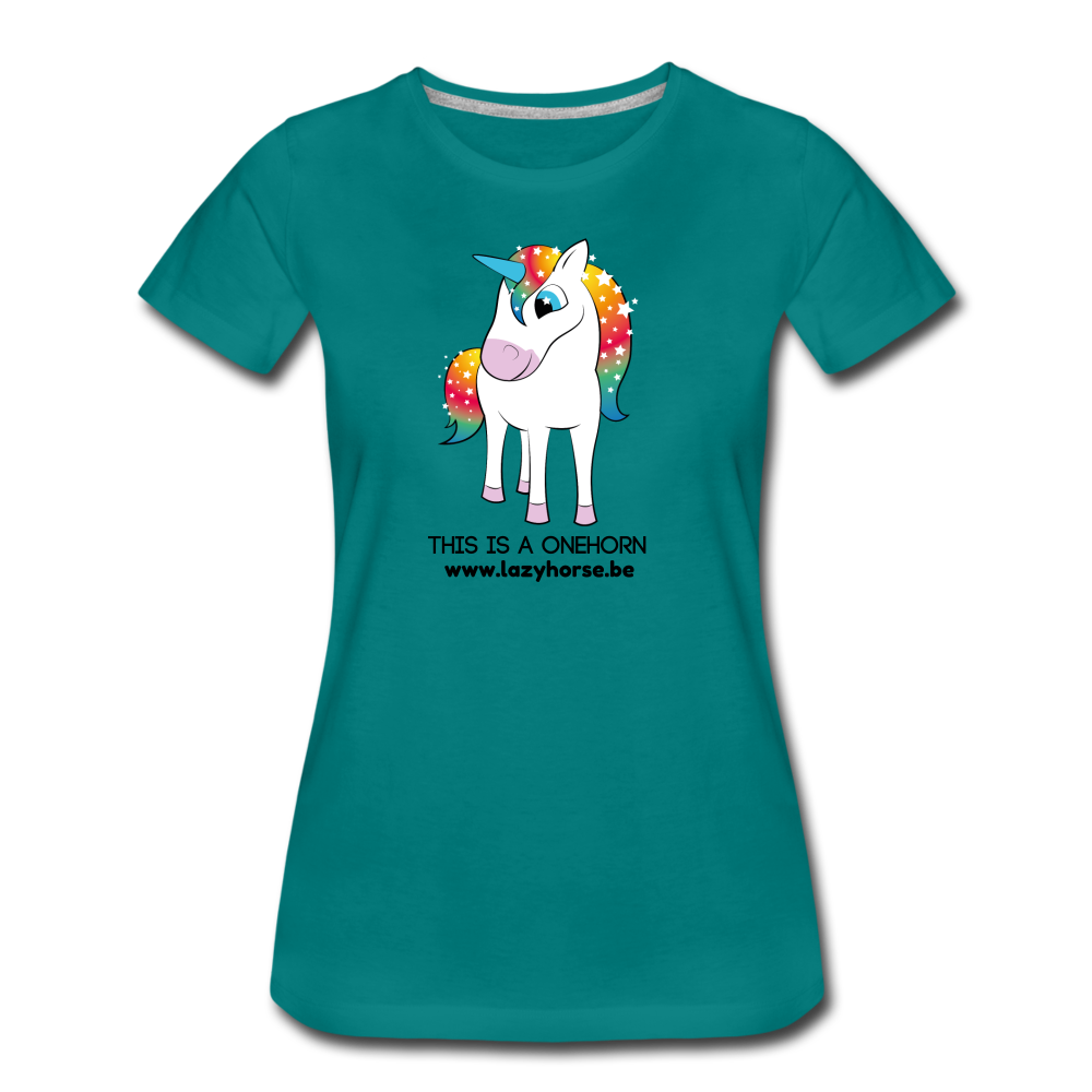 this is a onehorn - Premium T-Shirt (vrouw) - divablauw