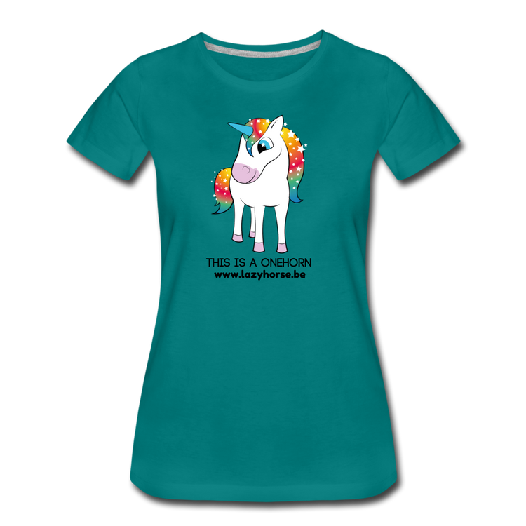 this is a onehorn - Premium T-Shirt (vrouw) - divablauw